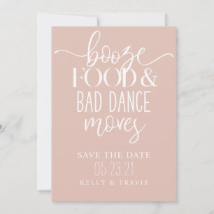 Sprit Food and Bad Dance Moves Bröllop Spara Datumet