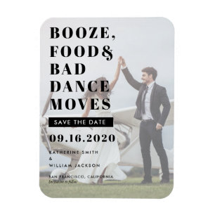 Sprit Food Bad Dance Moves Bröllop spara datum Magnet
