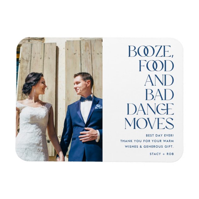 Sprit Food Bad Dance Moves Bröllop Tack Magnet (Horisontell)