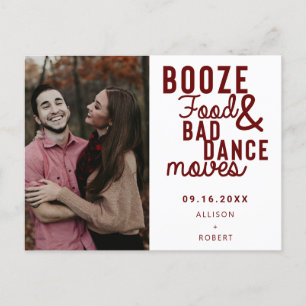 Sprit Food & Bad Dance Moves Funny Date Photo Meddelande Vykort