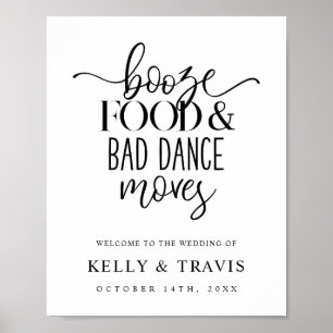 Sprit Food och Bad Dance Moves Bröllop Poster