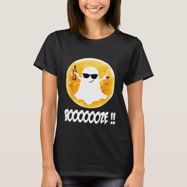 sprit Halloween dricker vin Måne, citat skrämmande T Shirt (Framsida)