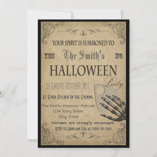 Sprit Halloween fest-inbjudan Inbjudningar