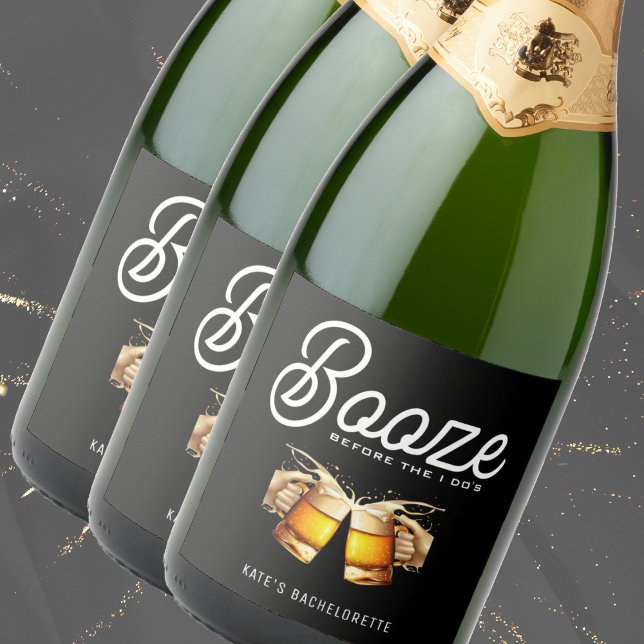 Sprit innan jag är Bachelor Bachelorette Party (Booze Before I Do's Bachelor Bachelorette Party Sparkling Wine Label
)