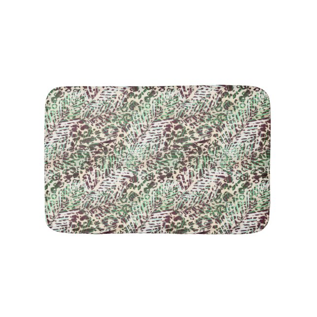 Sprit, leopard, tropisk, handflatan, löv, brun. badrumsmatta (Framsidan)