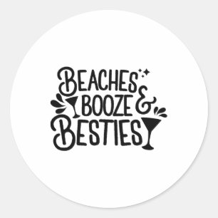 Sprit och Besties Bachelorette Summer Beac Runt Klistermärke