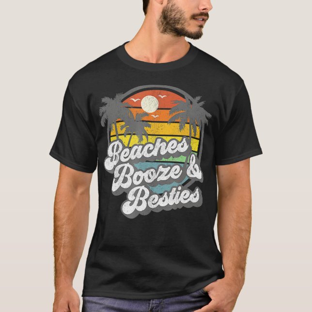 Sprit och Besties Funny Retro 70s Beach Wo T Shirt (Framsida)