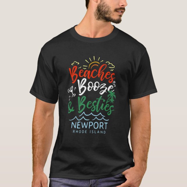 Sprit och Besties Newport Summer Rhode Isl T Shirt (Framsida)
