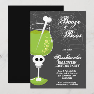 Sprit och Boos Halloween Cocktail Inbjudningar