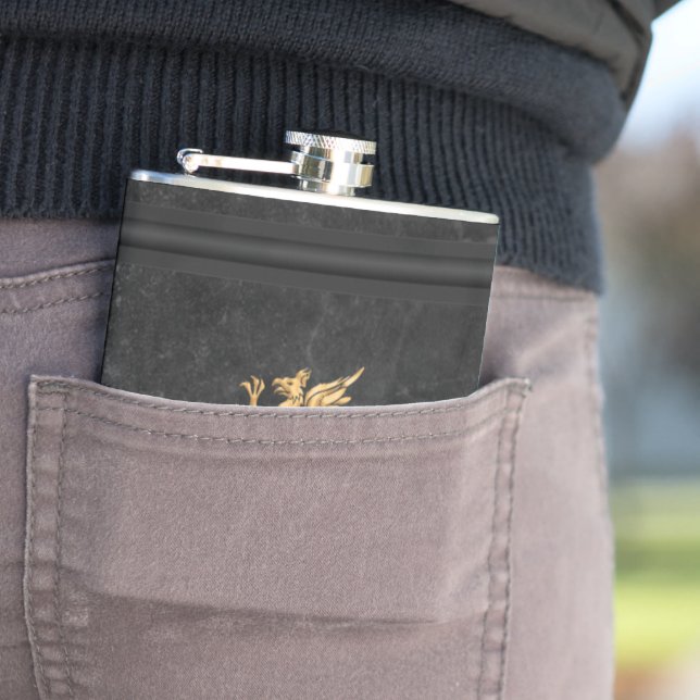 Sprit och dryckesburkar - Svart och Guld Fickplunta (In Situ)