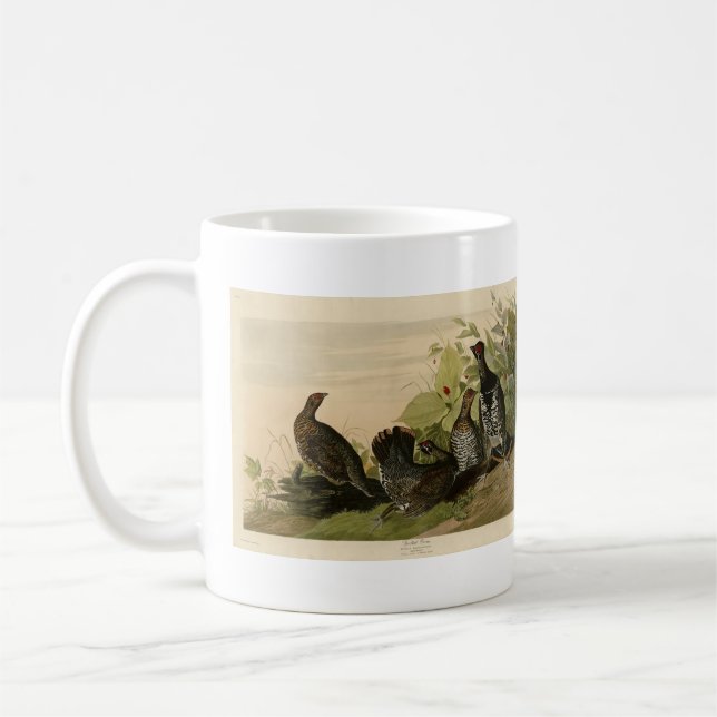 Sprit (Spruce) Grouse Audubon's Birds of America Kaffemugg (Vänster)