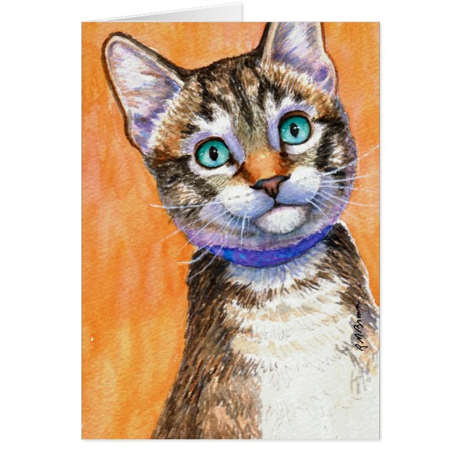 Sprite Tabby katt Hälsningskort (Framsidan)