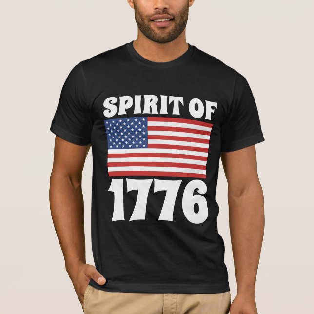 SPRITT MED 1776 PATRIOTISKA BLACK T-SHIRTS (Framsida)
