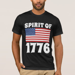 SPRITT PÅ 1776 PATRIOTISKA SVART T-SHIRTS