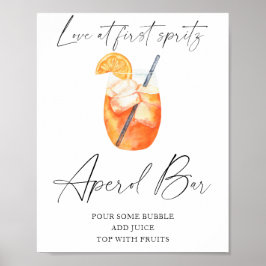 Spritz bröllopsdusch - aperol bar poster