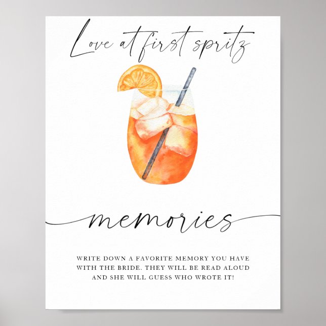 Spritz Bröllopsdusch - minnen med bruden  Poster (Framsidan)