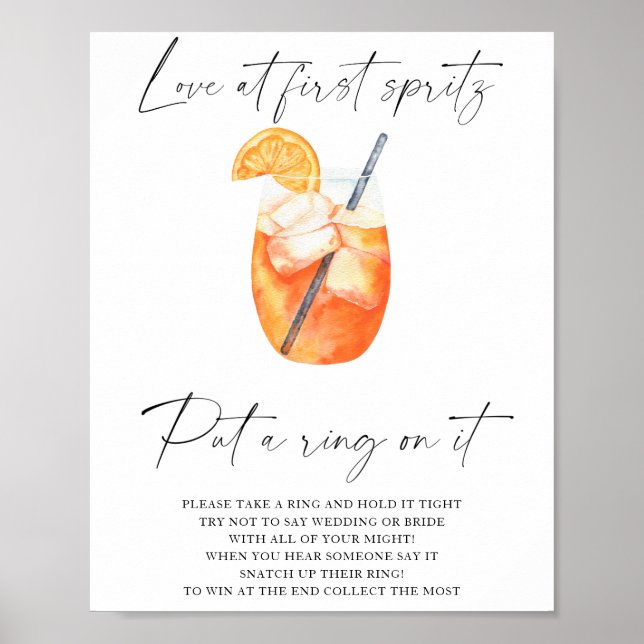 Spritz bröllopsdusch - sätt en ring på det spelet poster (Framsidan)