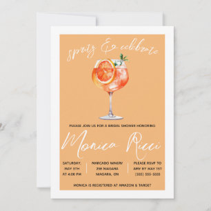 Spritz & Celebrate! Aperol Spritz-Möhippa Inbjudningar