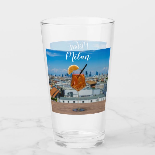 Spritz-cocktail på bord mot Milano Glaskopp (Framsida)