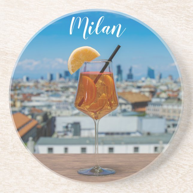 Spritz-cocktail på bord mot Milano Underlägg (Framsidan)
