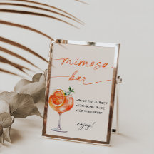 Spritz Mimosa Pub Modern Calligraphy Bord Sign