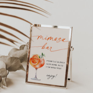 Spritz Mimosa Pub Modern Calligraphy Bord Sign Poster