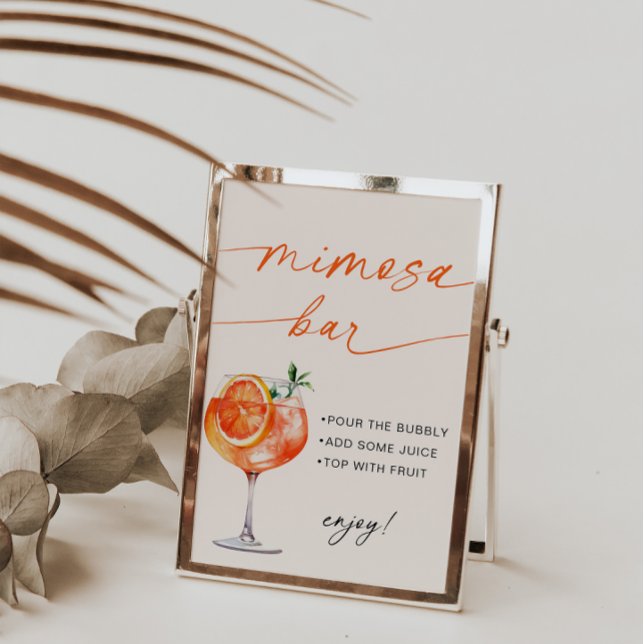 Spritz Mimosa Pub Modern Calligraphy Bord Sign Poster (Skapare uppladdad)