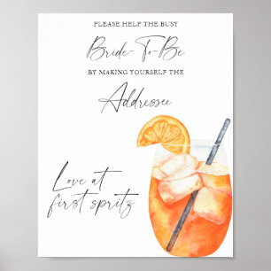 Spritz möhippa - hjälp den upptagna bruden Adress Poster