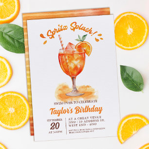 Spritz Stänk Watercolor Cocktail Bassäng Party Inbjudningar