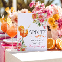 Spritz Station Pedestal Sign Citrus Möhippa