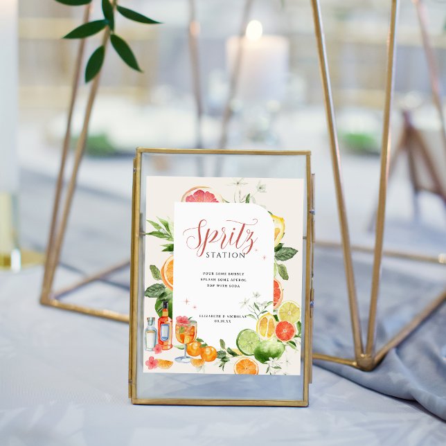 Spritz Station | Signaturdrink Bröllop Poster (Skapare uppladdad)