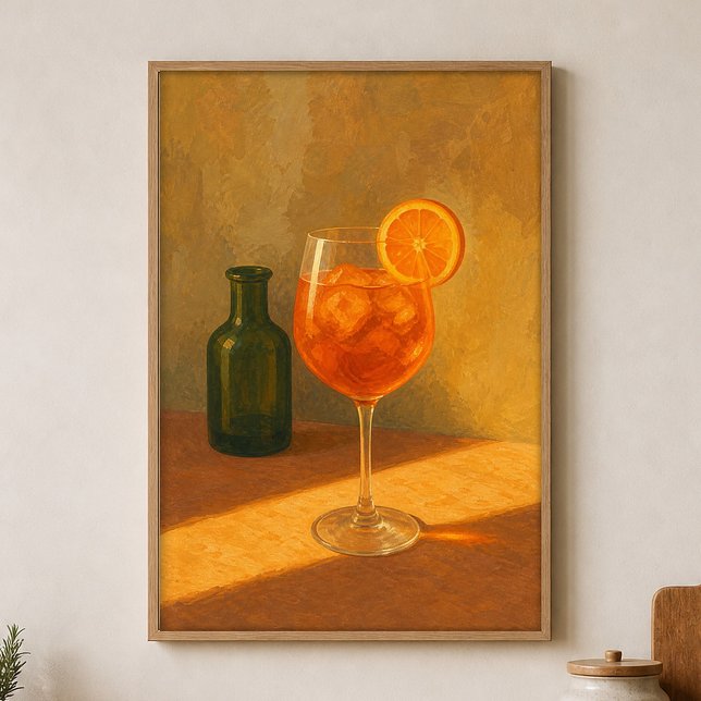 Spritz vid gyllene timmen Vattenfärgposter Poster (Shown framed for scale. Poster ships unframed; frames are an optional add-on.)