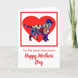 Sprocker Silhouette Hund Red Heart Mors dag Card Tack Kort