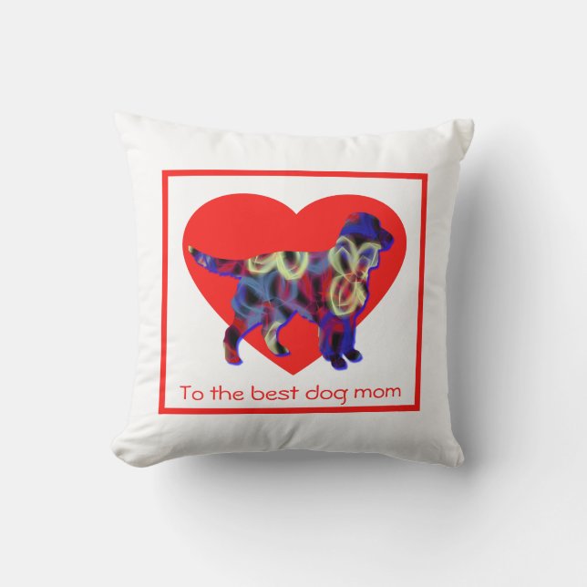 Sprocker Spain Hund Red Heart Mor's Day Kudde (Framsida)