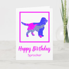 Sprocker Spain Shock rosa Hund Funny Birthday Card Kort