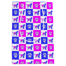 Sprocker Spansk Hund & Paw Print Shock rosa & Blue