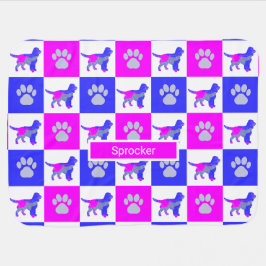 Sprocker Spanska Hund & Paw Skriv ut Shock rosa oc Bebisfilt