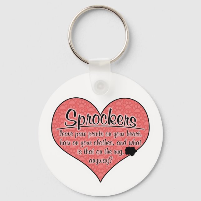 Sprocker Tass avtryck Dog Humor Nyckelring (Framsida)