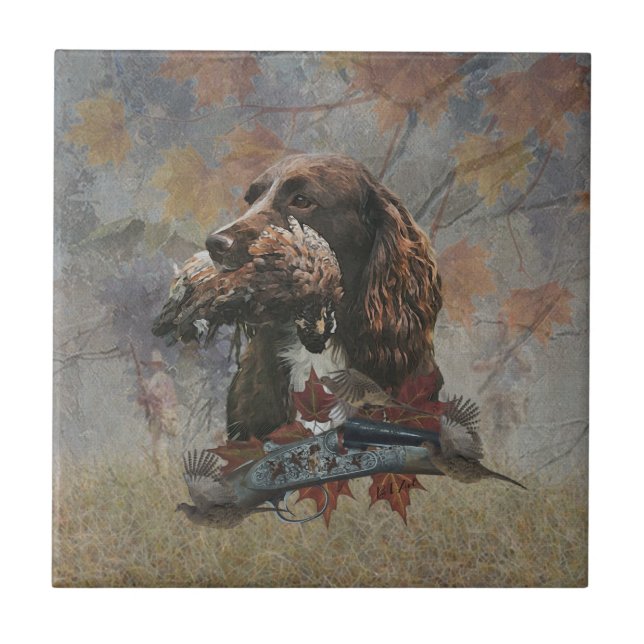 Sprockerspanelen, Gun hund art Kakelplatta (Framsidan)