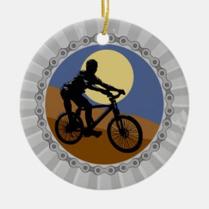 Sprocket för bergscykeln julgransprydnad keramik