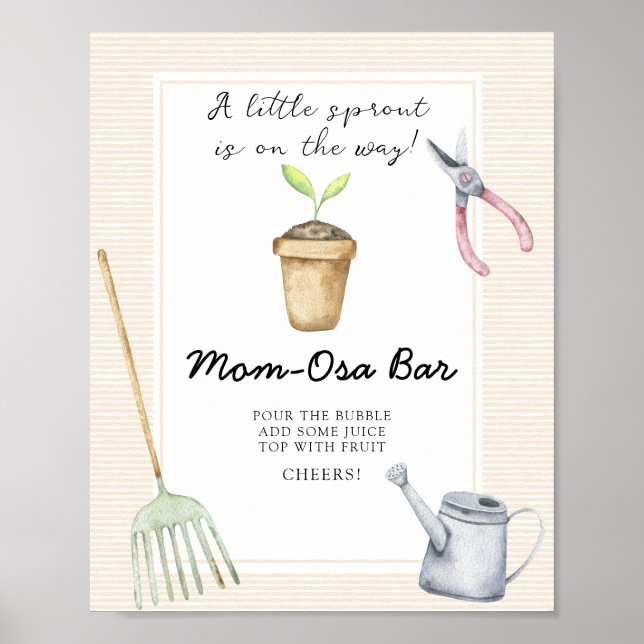 Sprout babydusch - Momosa pub Poster (Framsidan)