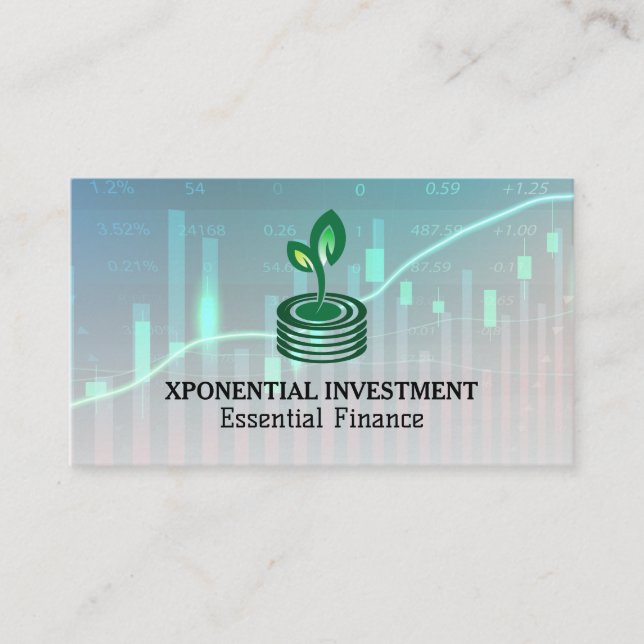 Sprout Mynt Financial Logotyp | Marknadsdiagram fö Visitkort (Framsida)