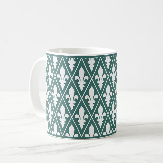 Spruce Fleur-de-Lys Lattice Coffee Mugg (Framsida vänster)