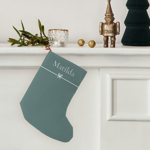 Spruce-Grönt   Personlig för enkel minimalistisk p Liten Julstrumpa