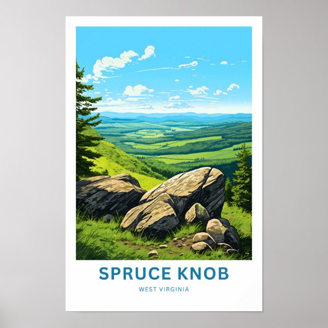 Spruce Knob Väster virginia Travel Skriv ut Poster (Framsidan)