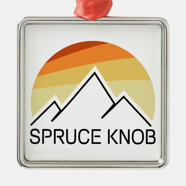 Spruce Knob West Virginia Retro Julgransprydnad Metall (Framsidan)