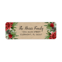 Spruce Pinecone och Poinsettia Kraft Papper