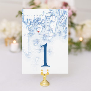 Spruce Point Maine 5 x 7 Bröllop Bordsnummer-kort Inbjudningar