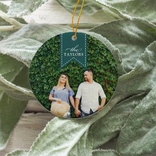 Spruce Ribbon Helgdag Photo Julgransprydnad Keramik