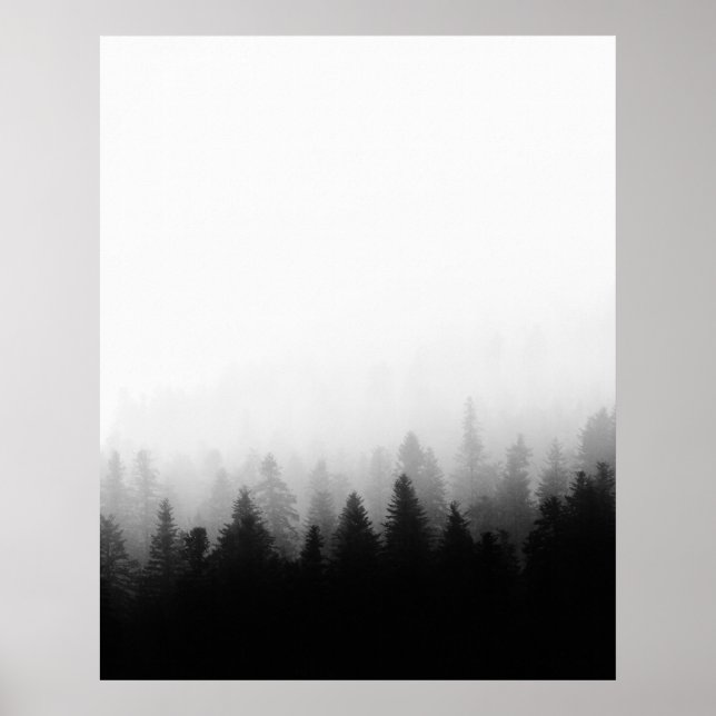 Spruce-skog i dimma poster (Framsidan)